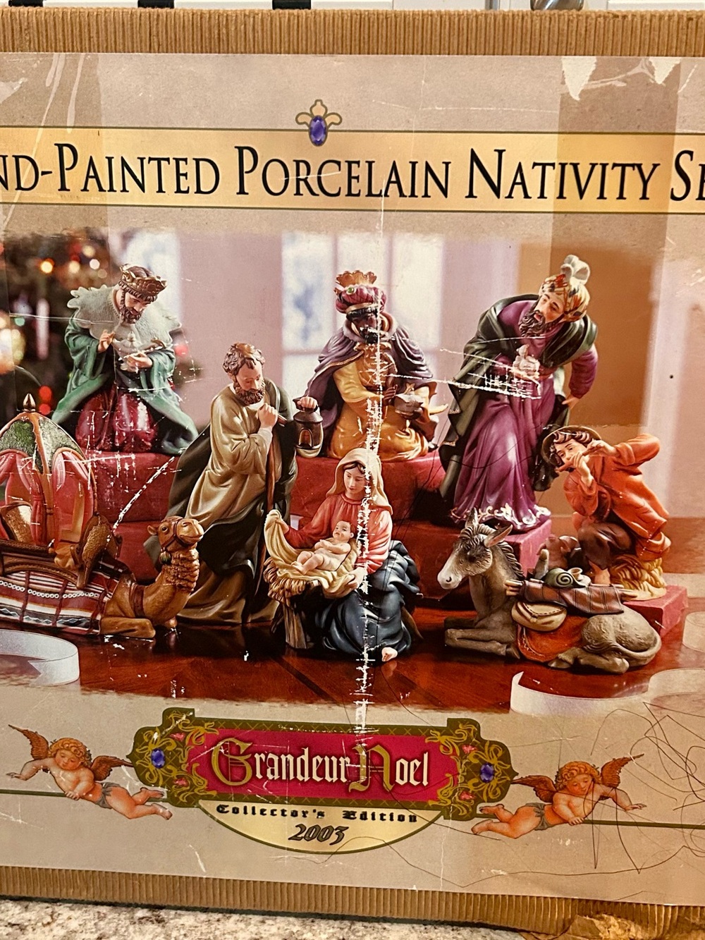 Hand-Painted Porcelain Nativity Set - Multi-Color - Picture 3 of 6